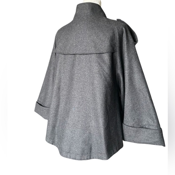 Sandro - Wool blend - Gray Button-Front Cape Coat - Medium - Picture 7 of 13